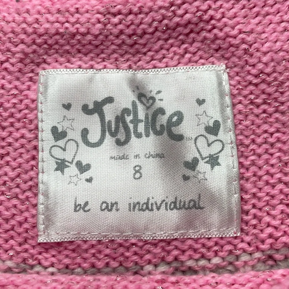 Justice Pink Sequin Short Sleeve Sweater Dress, Size 8